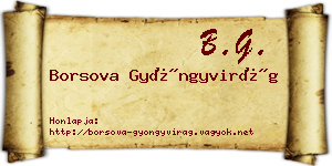 Borsova Gyöngyvirág névjegykártya